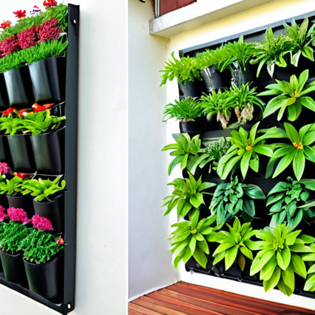 **Prompt 1: Urban Vertical Perennial Garden in Malaysia**
    A vibrant and lush vertical garden transforming an urban Malaysian home's wall or balcony. The image should feature a multi-tiered system using various containers like fabric pockets, stacked planters, or hydroponic towers, overflowing with healthy, green perennial plants native to Malaysia such as *ulam raja*, *pegaga*, *cekur manis*, and various herbs like curry leaf and lemongrass. Soft, abundant natural light highlights the greenery, emphasizing the efficient use of space and the beauty of edible landscaping. The setting should evoke a sense of productivity and green living within a typical Malaysian urban environment.