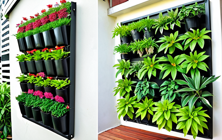 **Prompt 1: Urban Vertical Perennial Garden in Malaysia**
    A vibrant and lush vertical garden transforming an urban Malaysian home's wall or balcony. The image should feature a multi-tiered system using various containers like fabric pockets, stacked planters, or hydroponic towers, overflowing with healthy, green perennial plants native to Malaysia such as *ulam raja*, *pegaga*, *cekur manis*, and various herbs like curry leaf and lemongrass. Soft, abundant natural light highlights the greenery, emphasizing the efficient use of space and the beauty of edible landscaping. The setting should evoke a sense of productivity and green living within a typical Malaysian urban environment.