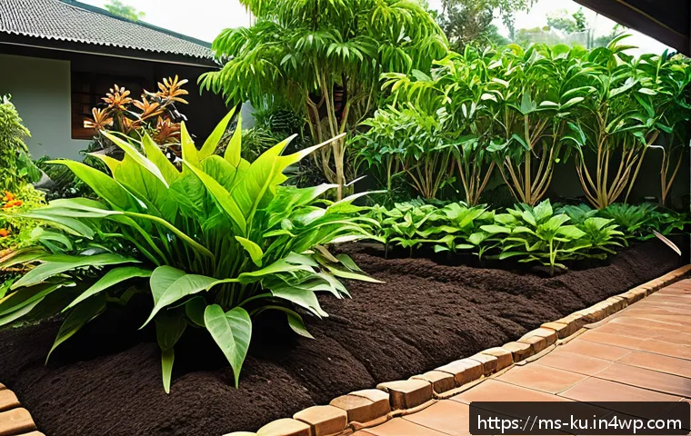 다년생 식용 식물의 생장 조건 이해하기 - A vibrant Malaysian home garden scene in daylight showing a variety of perennial edible plants such ...